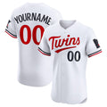 Custom Minnesota Twins Home Elite Jersey White Stitched Baseball Jersey
