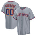 Custom New York Mets Away Jersey4u 2.0 Jersey Gray Stitched Baseball Jersey