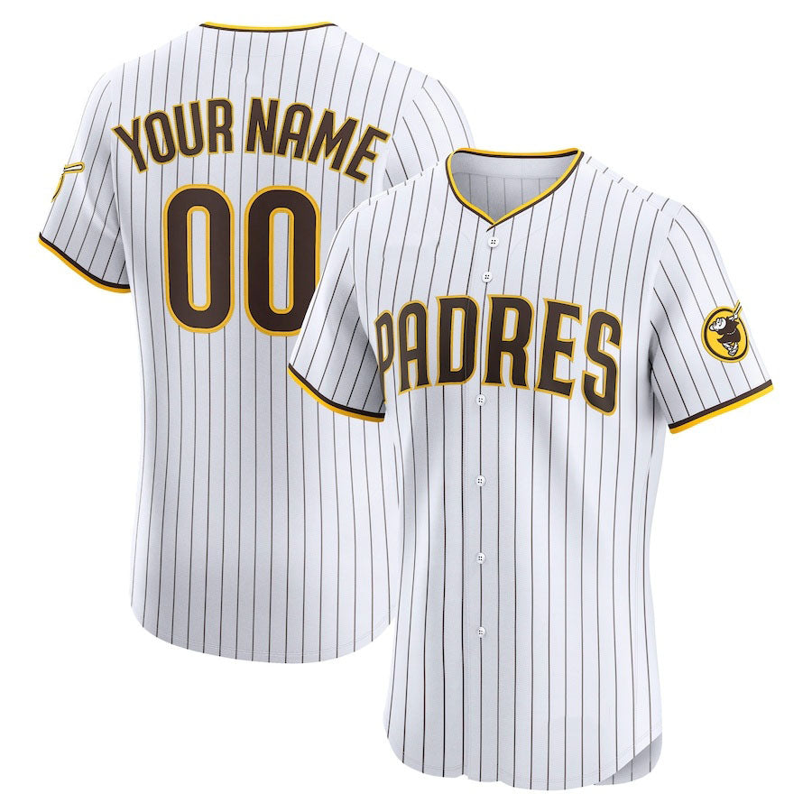 Custom San Diego Padres Home Elite Jersey White Stitched Baseball Jersey