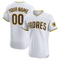 Custom San Diego Padres Home Elite Sponsor Patch Jersey White Stitched Baseball Jersey