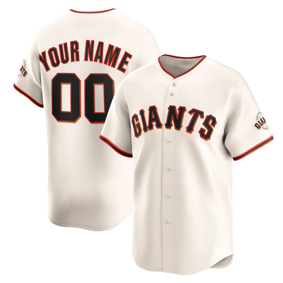 Custom San Francisco Giants Home Limited Jersey Cream Stitched Baseball Jersey