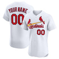 Custom St. Louis Cardinals Home Elite Sponsor Patch Jersey White Stitched Baseball Jersey