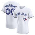 Custom Toronto Blue Jays Home Elite Sponsor Patch Jersey White Stitched Baseball Jersey
