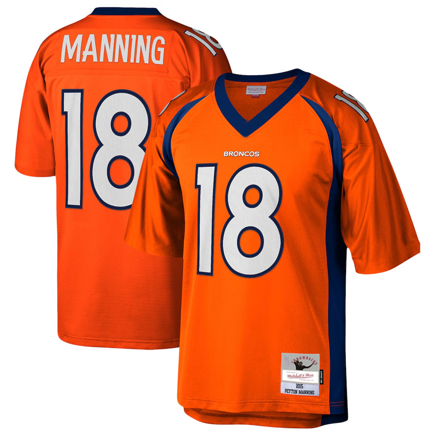 D.Broncos #18 Peyton Manning Player Orange Legacy Replica Football Jerseys
