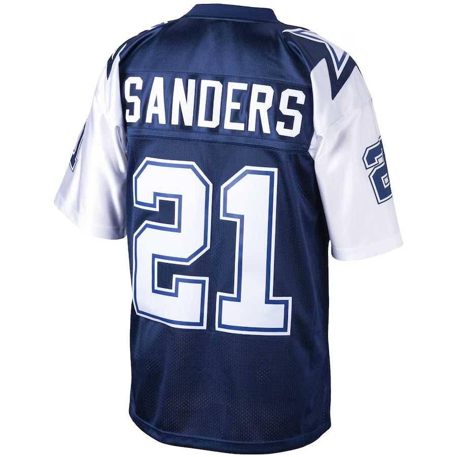 D.Cowboys #21 Deion Sanders Navy Big & Tall 1995 Retired Player Replica Football Jerseys