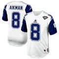 D.Cowboys #8 Troy Aikman Player White 1994 Authentic Throwback Retired Football Jerseys