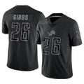 D.Lions #26 Jahmyr Gibbs Player Black REFLECTIVE Limited Football Jerseys