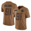D.Lions #91 Tyleik Williams Player Brown Salute To Service Limited Football Jerseys