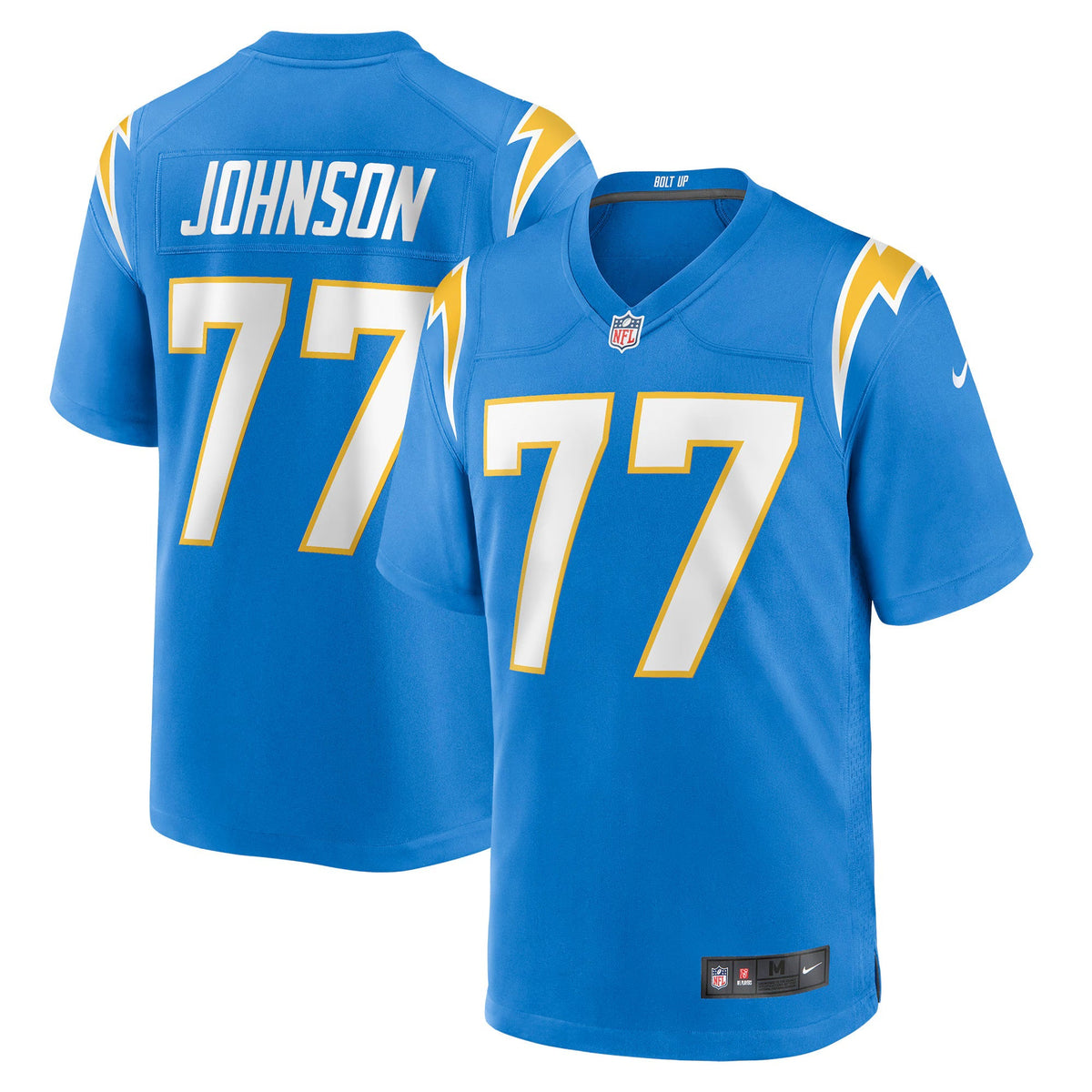 Los Angeles Chargers Zion Johnson Powder Blue Player Game Jersey