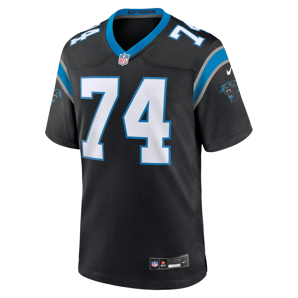 Carolina Panthers Jake Curhan Black Team Game Jersey