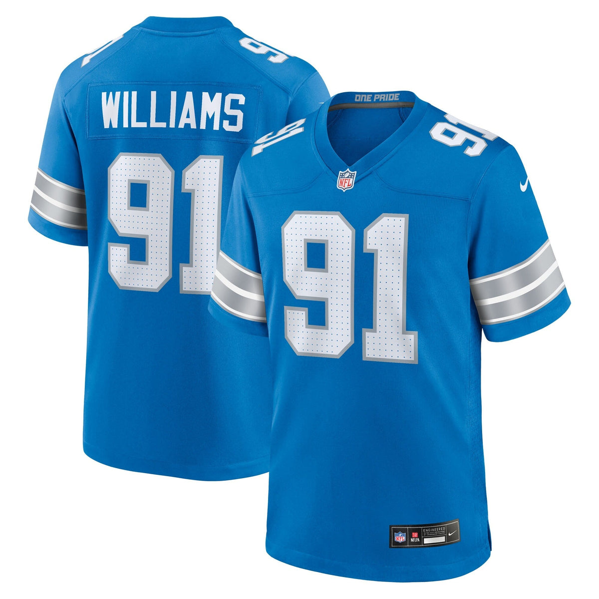 Detroit Lions Tyleik Williams Blue Team Game Jersey