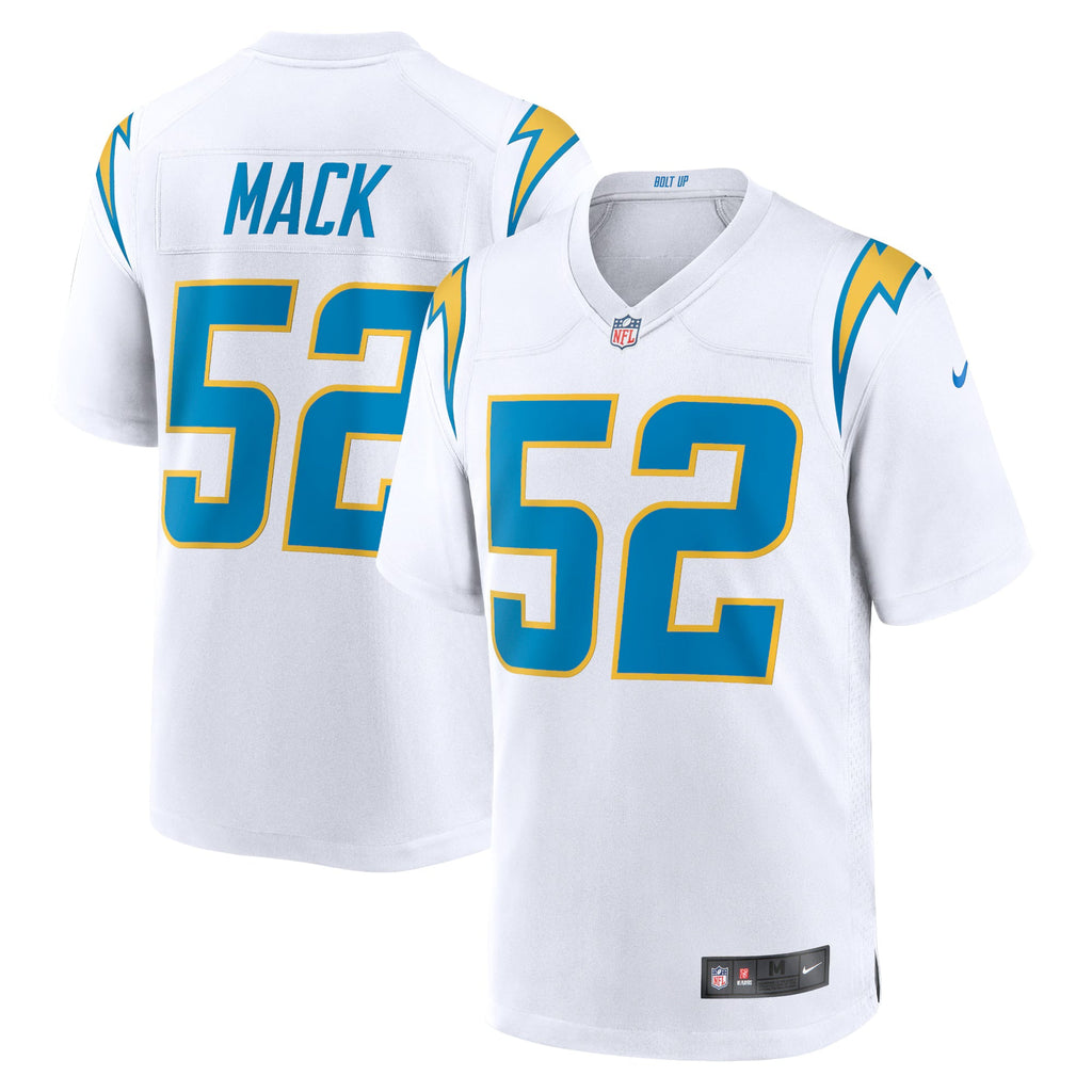 Los Angeles Chargers Khalil Mack White Game Jersey