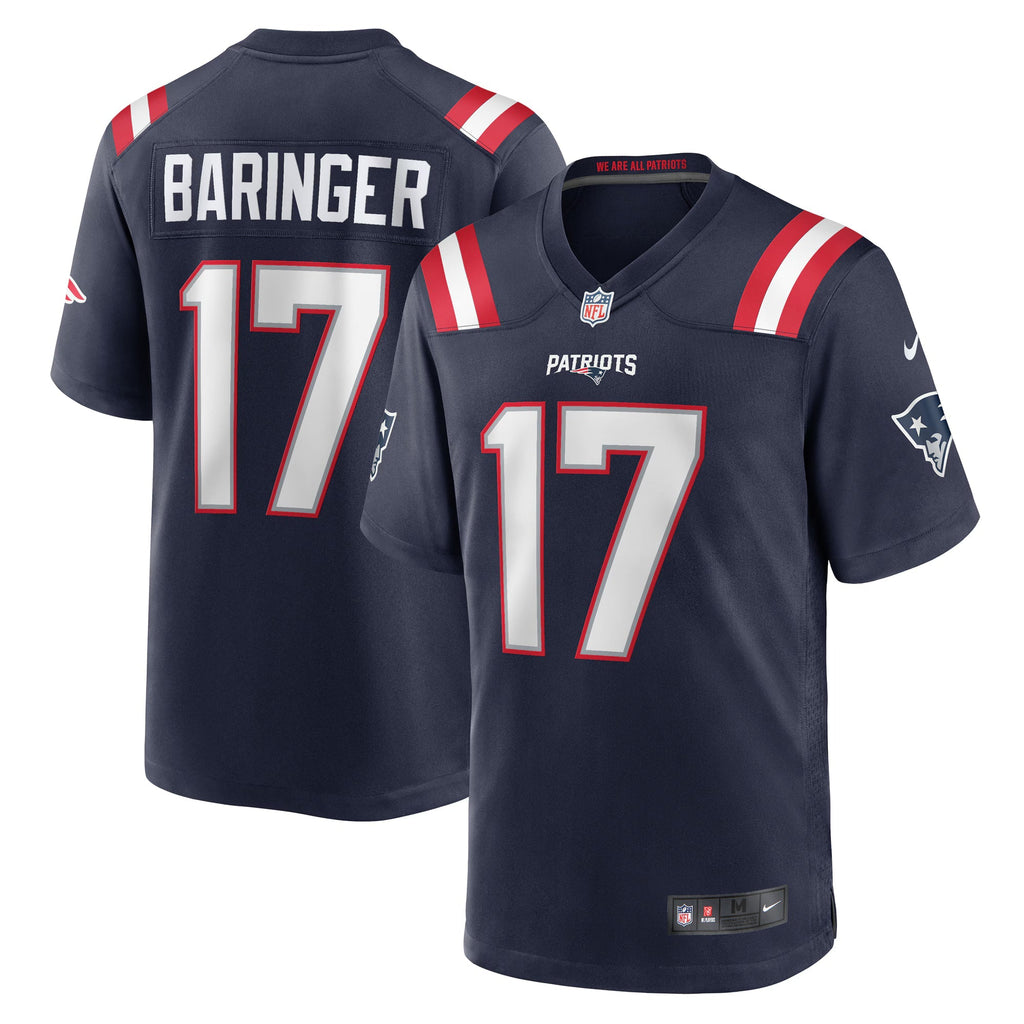 New England Patriots Bryce Baringer Navy Team Game Jersey