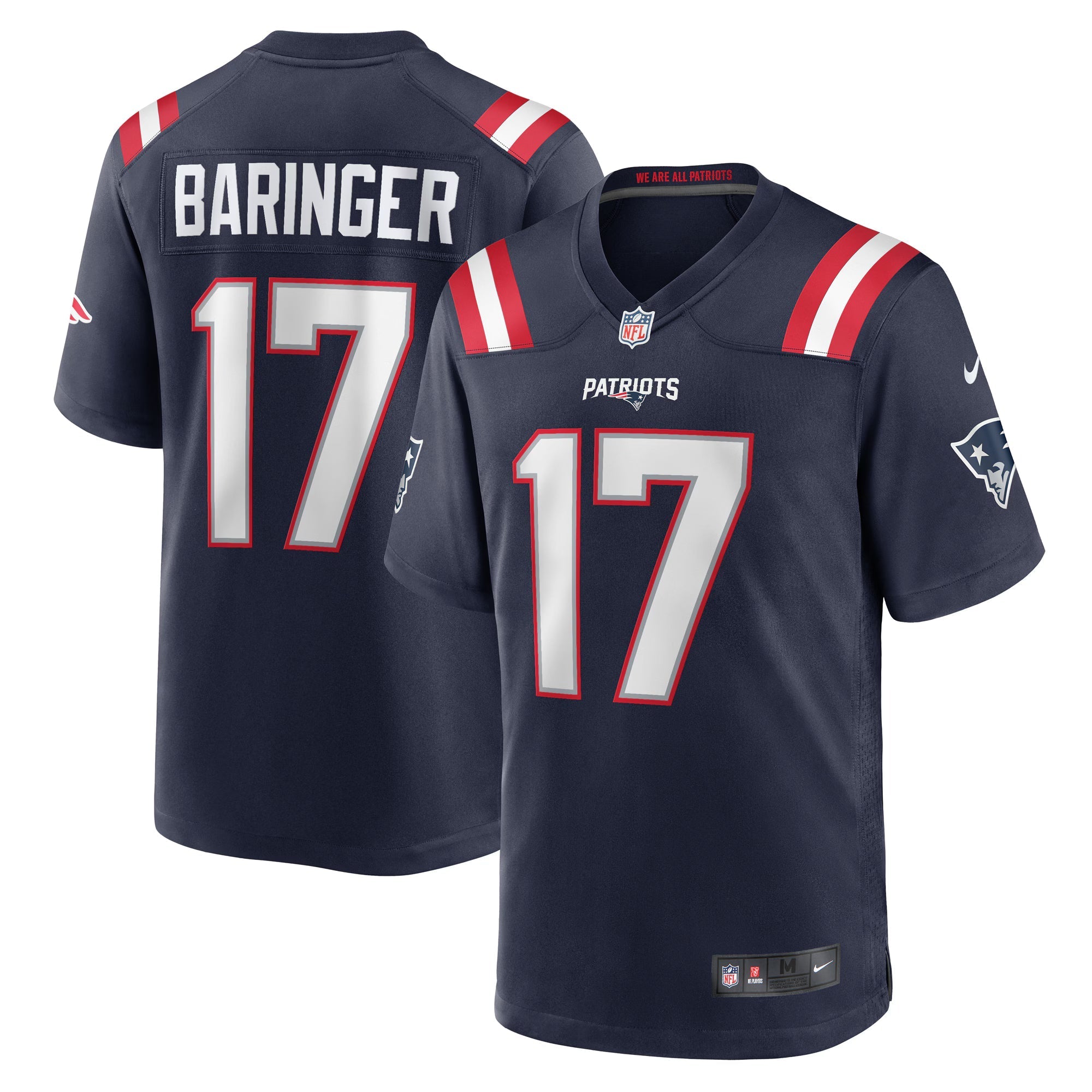 New England Patriots Bryce Baringer Navy Team Game Jersey