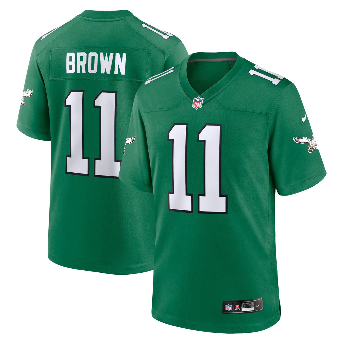 Philadelphia Eagles A.J. Brown Kelly Green Alternate Game Player Jersey