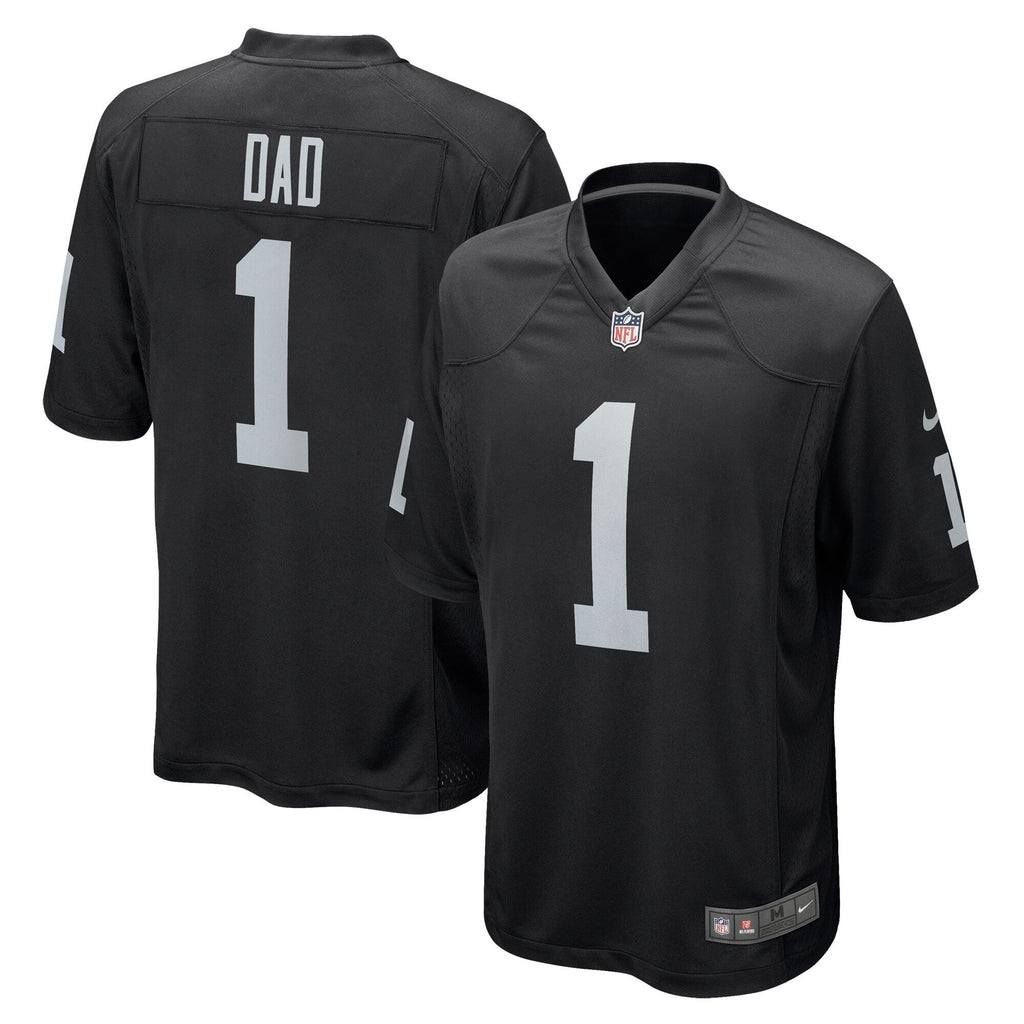 Las Vegas Raiders Number 1 Dad Black Game Jersey