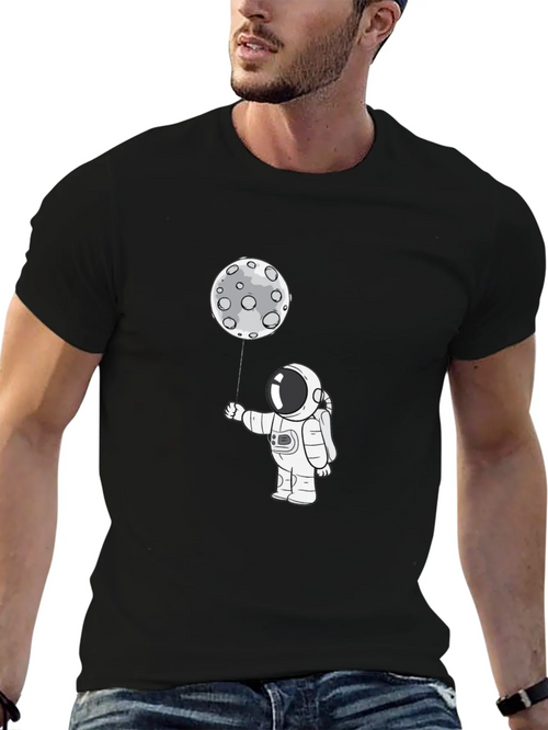 Astronaut Moon Balloon Graphic T-Shirt