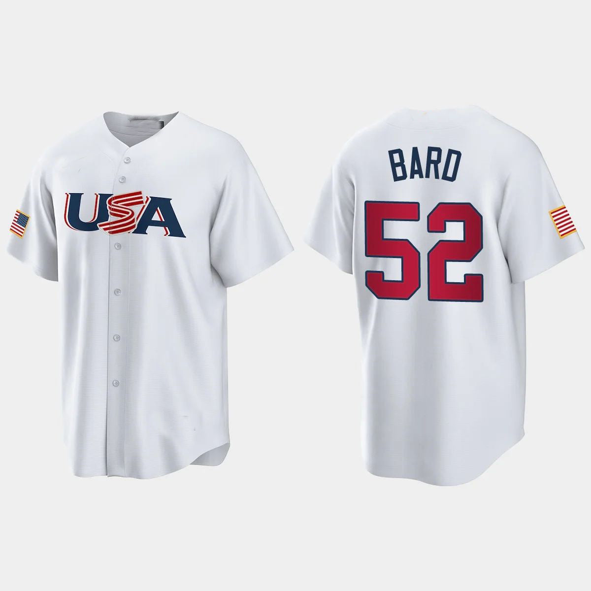 #52 DANIEL BARD COLORADO ROCKIES 2023 WORLD BASEBALL CLASSIC USA REPLICA JERSEYC WHITE Stitches Baseball Jerseys