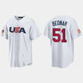 #51 DAVID BEDNAR PITTSBURGH PIRATES 2023 WORLD BASEBALL CLASSIC USA REPLICA JERSEYC WHITE Stitches Baseball Jerseys