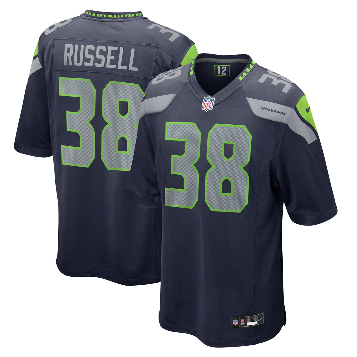 Seattle Seahawks Brady Russell College Navy Game Jersey