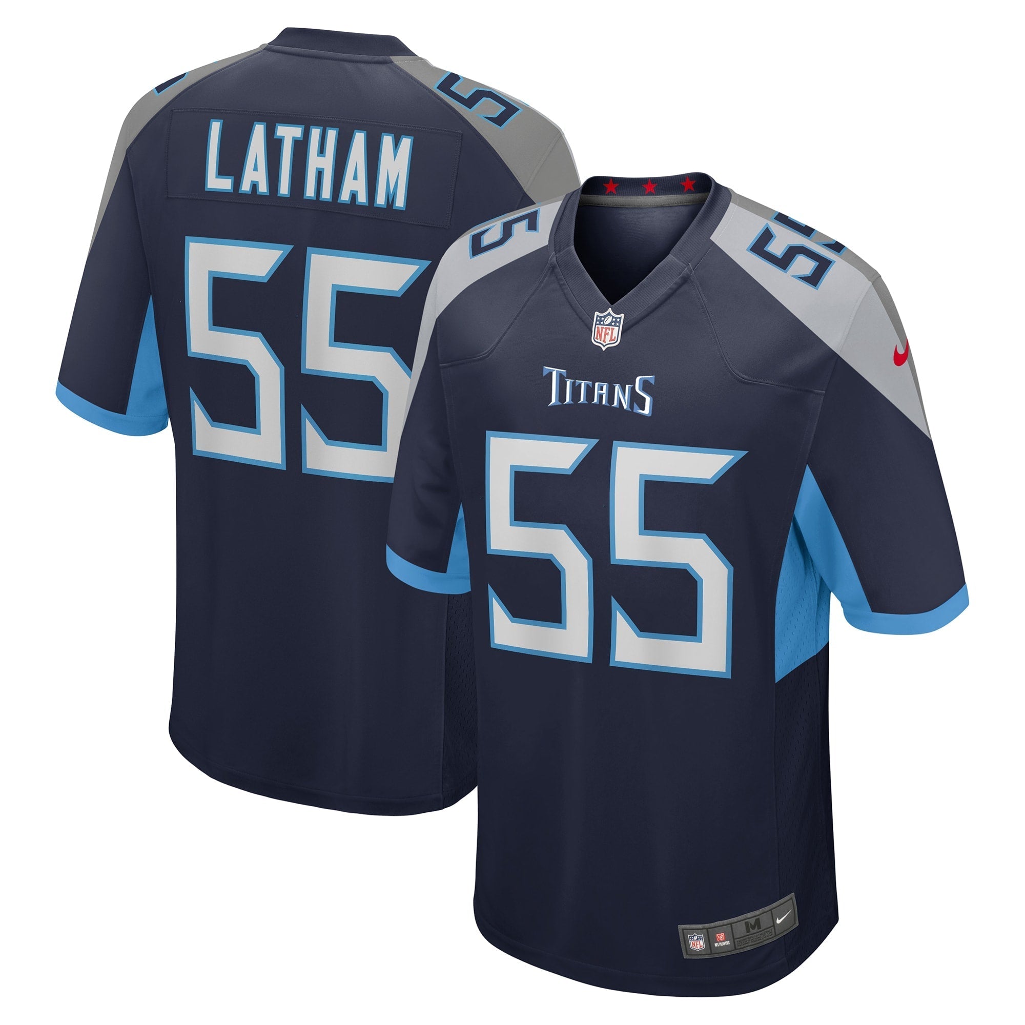Tennessee Titans JC Latham Navy Player Game Jersey