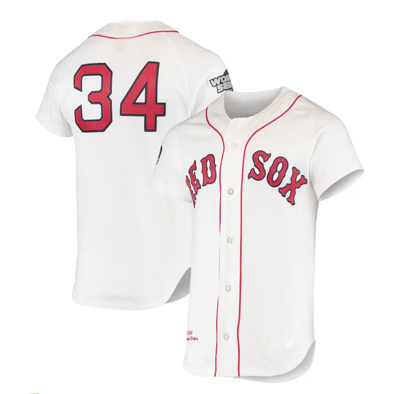 Boston Red Sox #34 David Ortiz 2004 Cooperstown Collection Home Authentic Jersey - White Baseball Jerseys