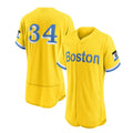 Boston Red Sox #34 David Ortiz City Connect Authentic Player Jersey - Gold Baseball Jerseys