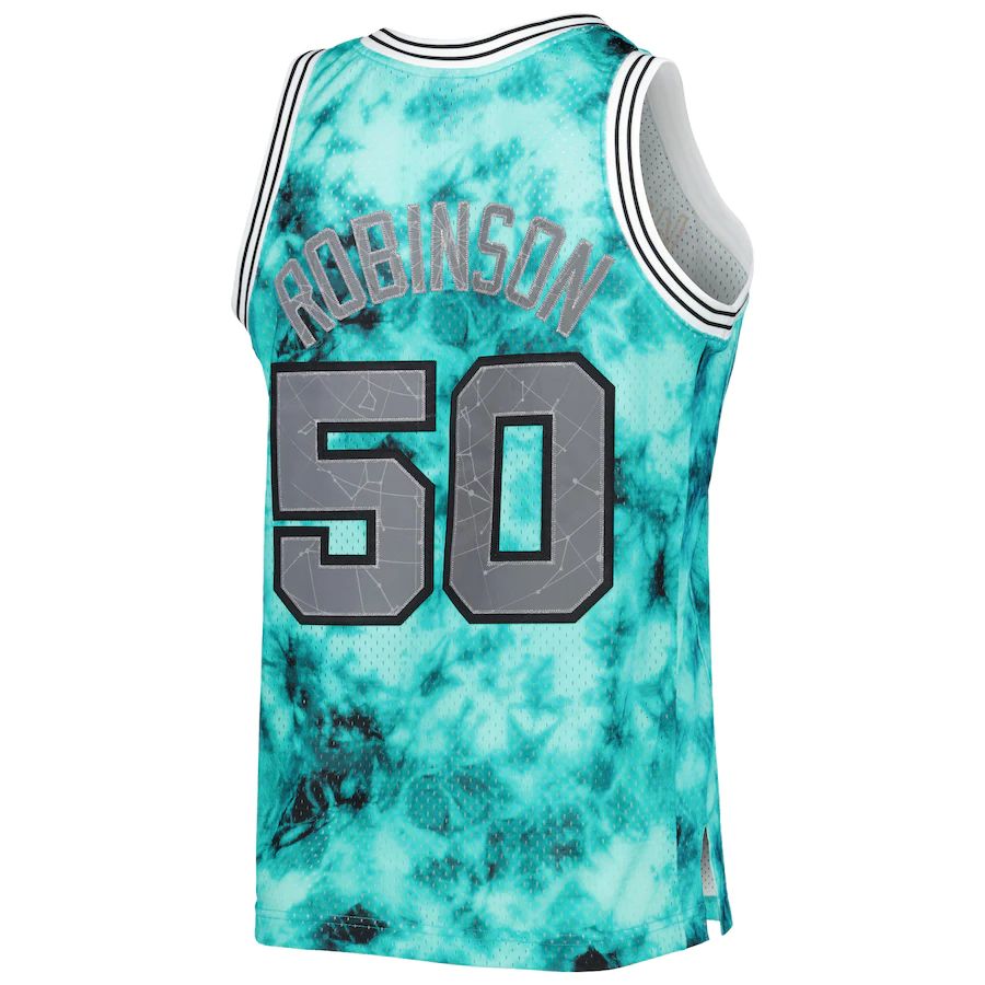 S.Antonio Spurs #50 David Robinson 1998-99 Galaxy Swingman Jersey  Teal Stitched American Basketball Jersey