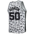 S.Antonio Spurs #50 David Robinson 1998-99 Hardwood Classics Doodle Swingman Player Jersey White Stitched American Basketball Jersey