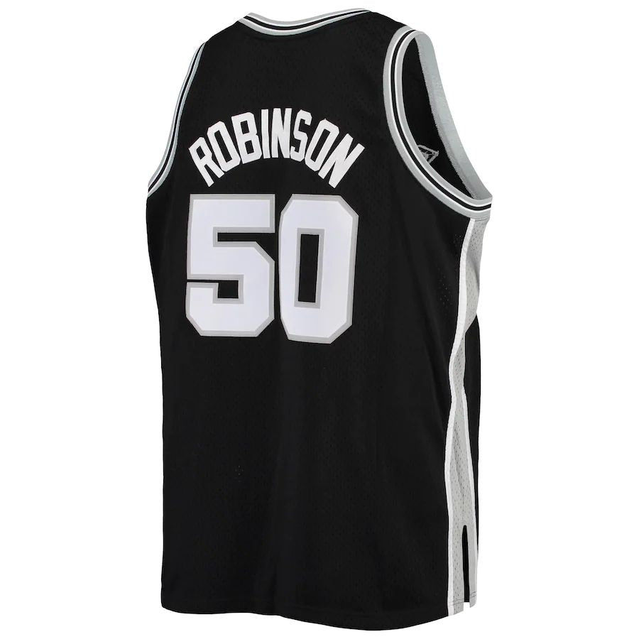 S.Antonio Spurs #50 David Robinson Big & Tall Hardwood Classics Jersey Black Stitched American Basketball Jersey