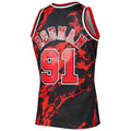 C.Bulls #91 Dennis Rodman 1995-96 Hardwood Classics Marble Swingman Jersey Black Stitched American Basketball Jersey