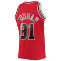 C.Bulls #91 Dennis Rodman 1996-97 Hardwood Classics 75th Anniversary Diamond Swingman Jersey Red Stitched American Basketball Jersey