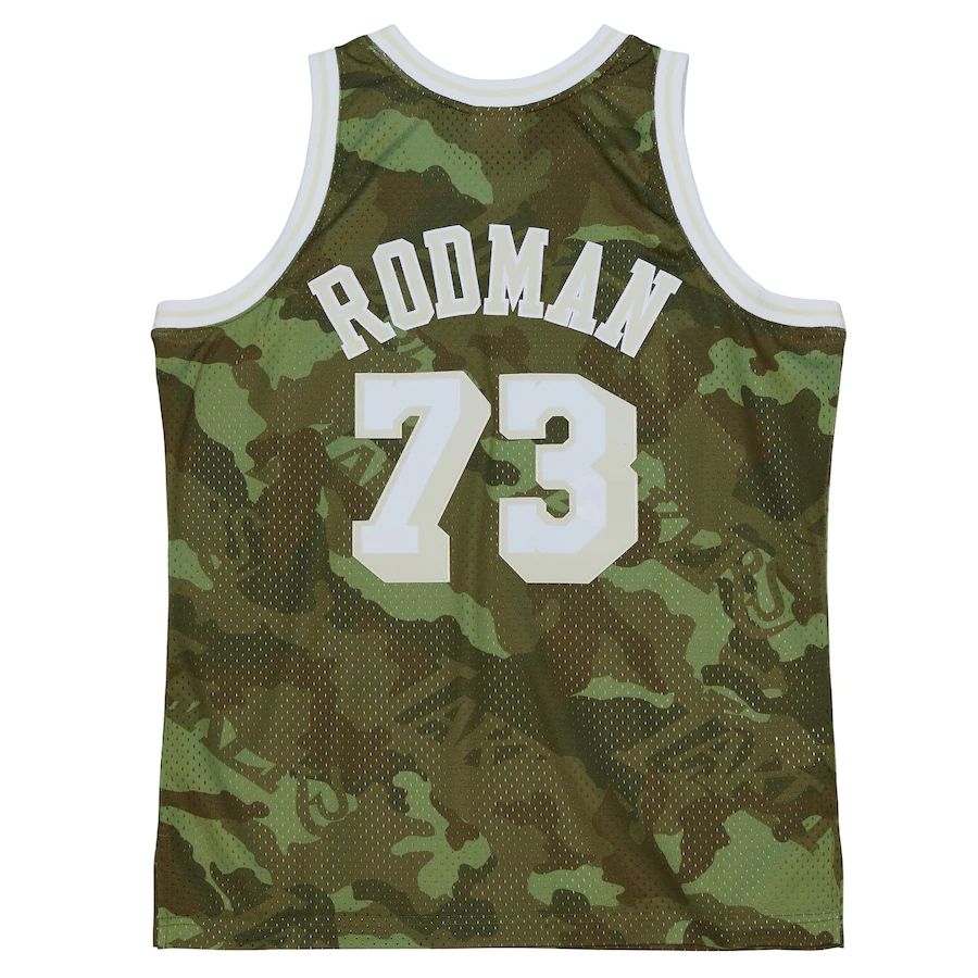 LA.Lakers #73 Dennis Rodman Unisex Hardwood Classics 1998-99 Ghost Green Swingman Jersey Camo Stitched American Basketball Jersey