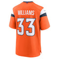 D.Broncos #33 Javonte Williams Game Jersey - Orange American Football Jerseys