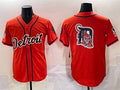Detroit Tigers Team Big Logo Orange With Patch Vapor Premier Limited Stitched Baseball Jersey