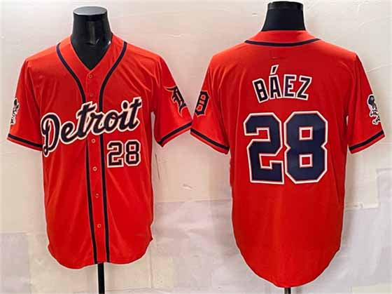 Detroit Tigers #28 Javier Bez Orange With Patch Vapor Premier Limited Stitched Baseball Jersey