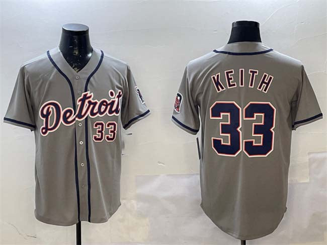 Detroit Tigers #33 Colt Keith Gray Cool Base Stitched Baseball Jersey