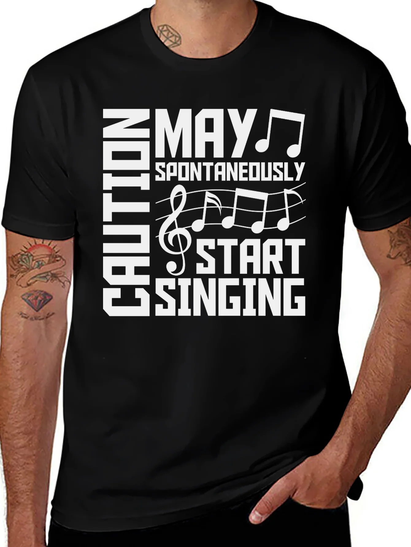 Caution May Spontaneously Start Singing Graphic Tee