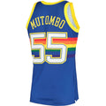 D.Nuggets #55 Dikembe Mutombo 1991 Hardwood Classics Authentic Jersey Royal Stitched American Basketball Jersey