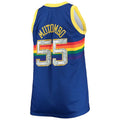 D.Nuggets #55 Dikembe Mutombo Big & Tall 1991-92 75th Anniversary Diamond Swingman Jersey Royal Stitched American Basketball Jersey