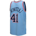 D.Mavericks #41 Dirk Nowitzki 1998-99 Hardwood Classics Reload 3.0 Swingman Jersey Light Blue Stitched American Basketball Jersey