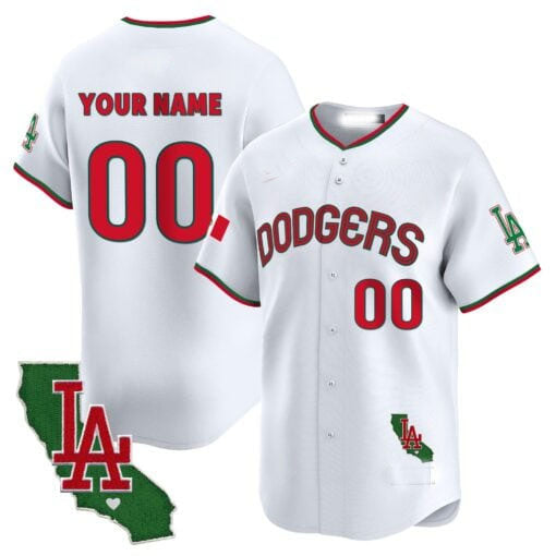 Custom Los Angeles Dodgers Mexico California Patch Vapor Premier Limited V3 All Stitched Baseball Jersey