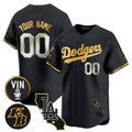 Custom Los Angeles Dodgers Vin Patch & Kobe Bryant Gold Trim Vapor Premier Limited V2 All Stitched Baseball Jersey