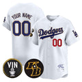 Custom Los Angeles Dodgers Vin Patch & Kobe Bryant Signature Vapor Premier Limited C All Stitched Baseball Jersey