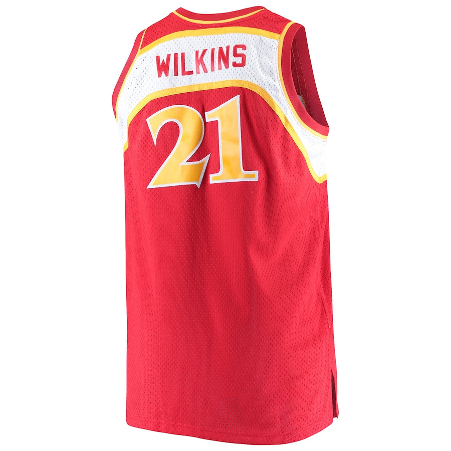 A.Hawks #21 Dominique Wilkins Big & Tall Hardwood Classics Jersey Red Stitched American Basketball Jersey