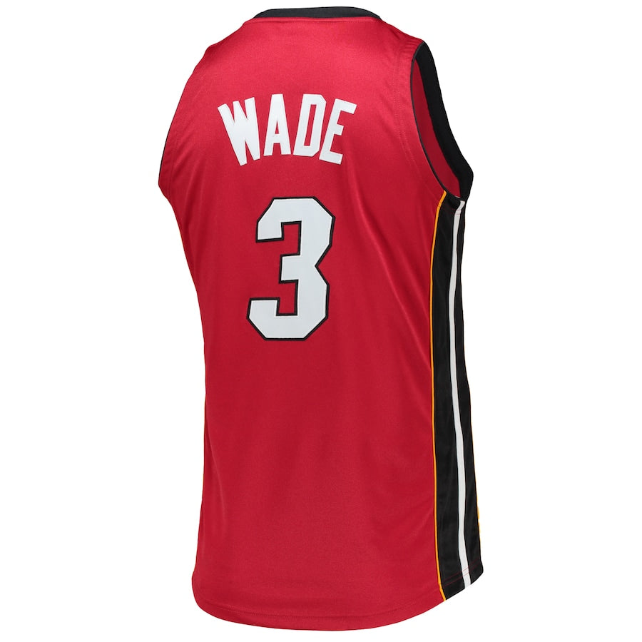 M.Heat #3 Dwyane Wade 2005-06 Hardwood Classics Authentic Jersey Red Stitched American Basketball Jersey