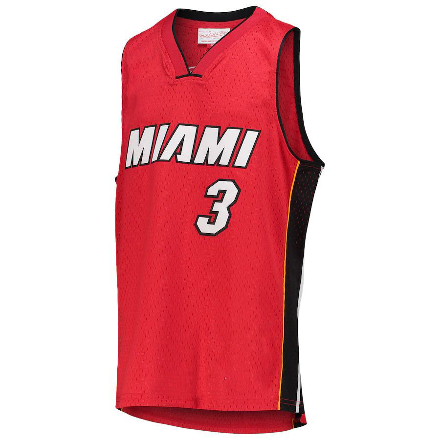 M.Heat #3 Dwyane Wade 2005-06 Hardwood Classics Swingman Jersey Red Stitched American Basketball Jersey