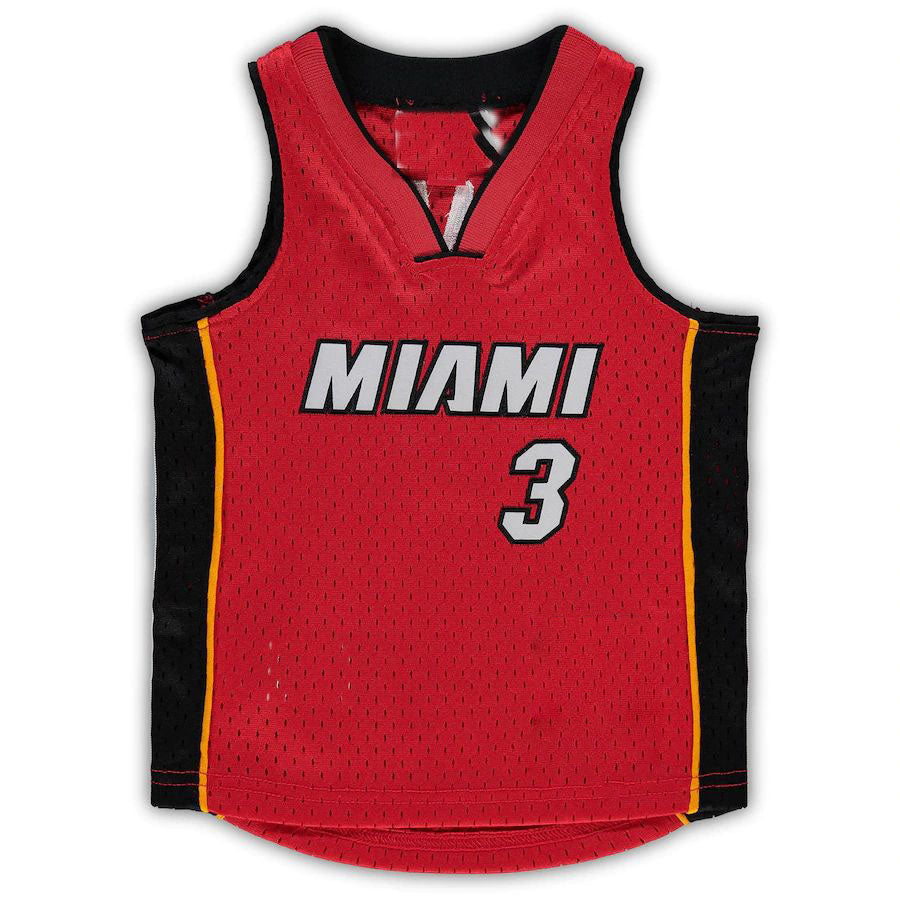 M.Heat #3 Dwyane Wade Infant 2005-06 Hardwood Classics Player Jersey Red Stitched American Basketball Jersey