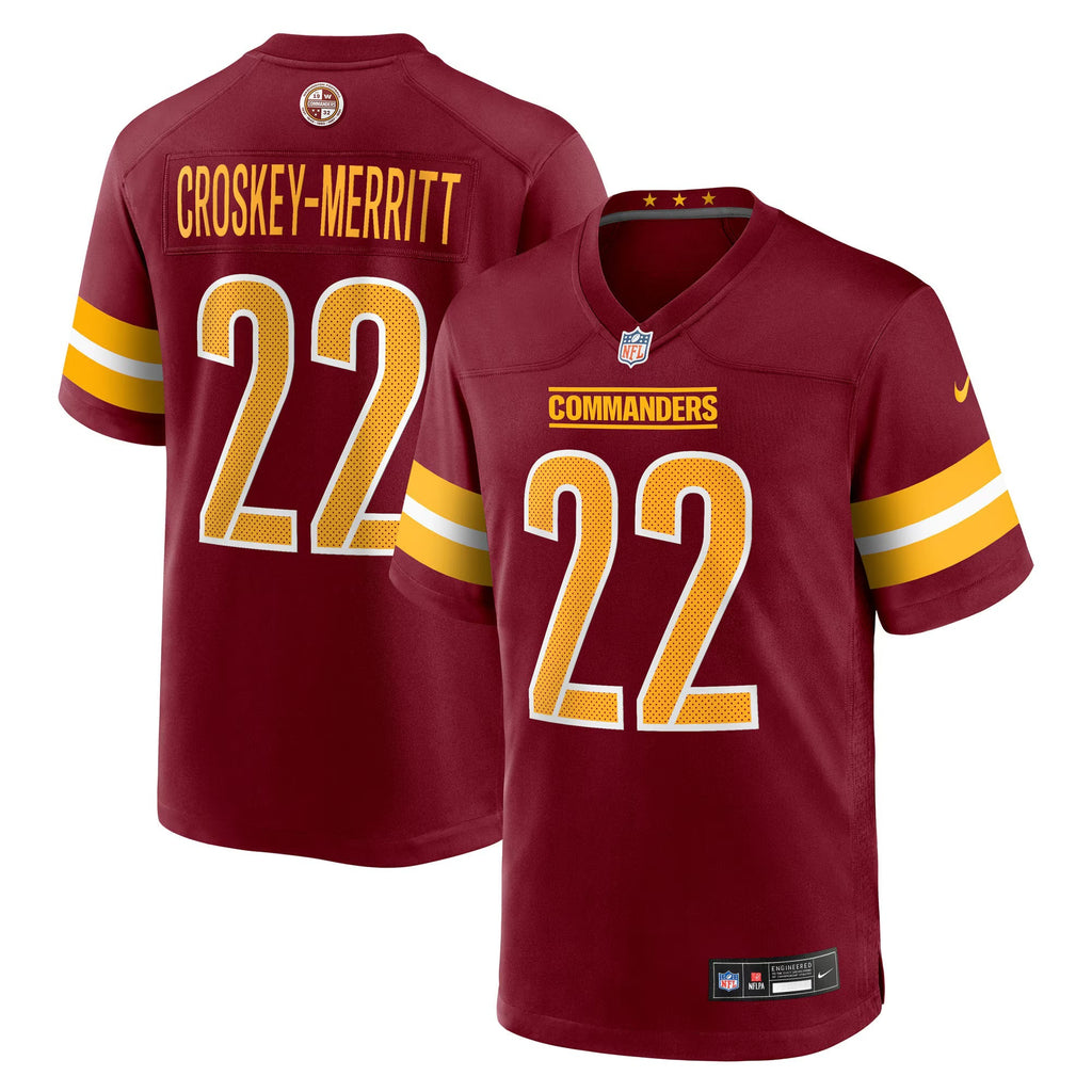 Washington Commanders Jacory Croskey-Merritt Burgundy Team Game Jersey