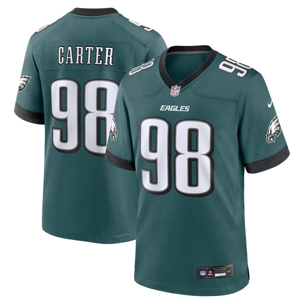 Philadelphia Eagles Jalen Carter Midnight Green Team Game Jersey